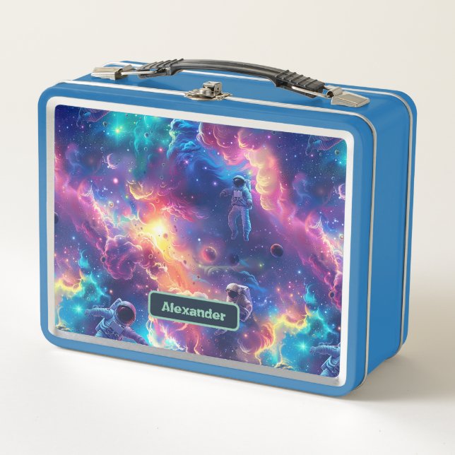 Niedlich Kids Astronaut Custom Metall Brotdose (Vorderseite)