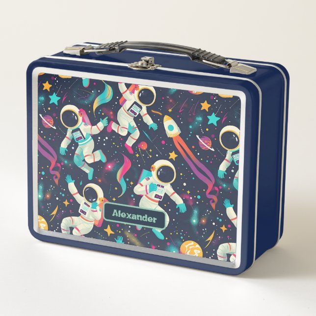 Niedlich Kids Astronaut Custom Metall Brotdose (Vorderseite)