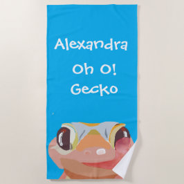 Niedlich Kids Blue Gecko (lizard) Name Fun Quote Strandtuch