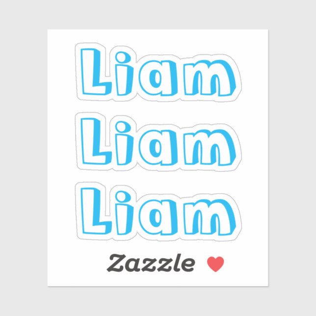 Niedlich Kids Blue Name Aufkleber (Blatt)