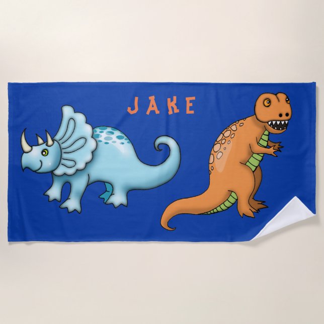 Niedlich Kids Dinosaur Spaß Strandtuch (Vorderseite)