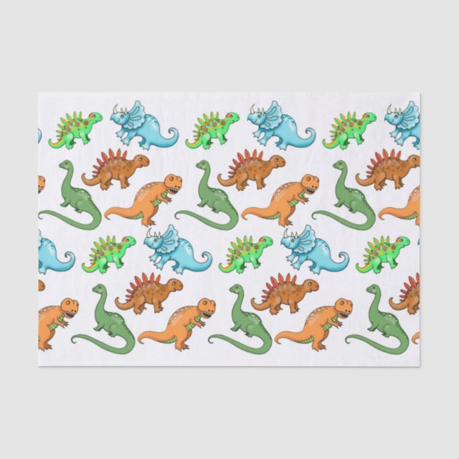 Niedlich Kids Dinosaurier Illustrationen Seidenpapier (Vorderseite)
