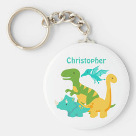 Niedlich Kids Dinosaurier Personalisiert Schlüsselanhänger