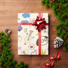 Niedlich Kids Doodle Muster Geschenkpapier