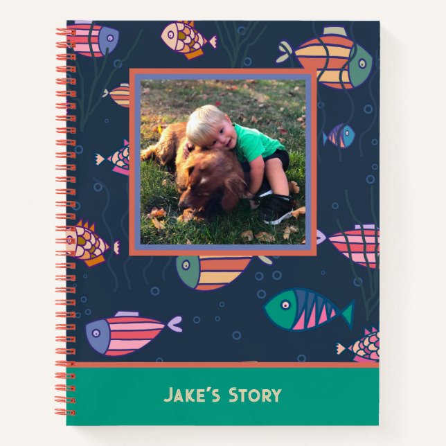 Niedlich Kid's Fish Foto Custom Notebook Notizbuch (Vorderseite)