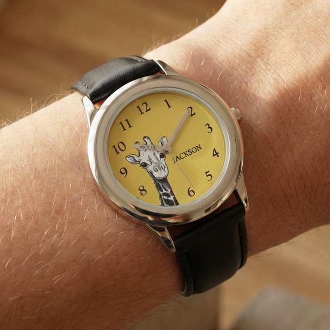 Niedlich Kids Giraffe Personalisiert Armbanduhr (Von Creator hochgeladen)