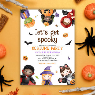 Niedlich Kids Halloween Costume Party Geburtstag Einladung