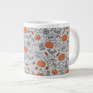 Niedlich Kids Halloween Doodle-Muster Jumbo-Tasse