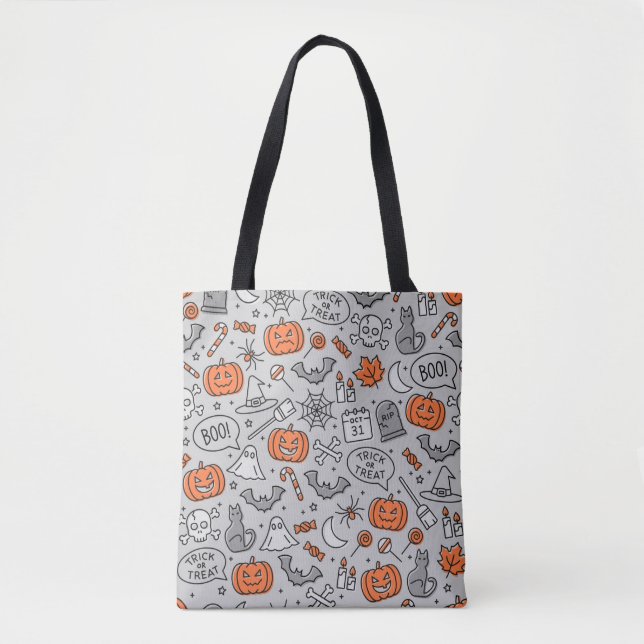 Niedlich Kids Halloween Doodle-Muster Tasche (Vorderseite)