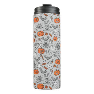 Niedlich Kids Halloween Doodle-Muster Thermosbecher