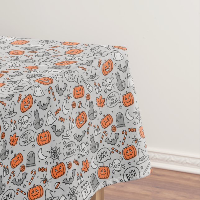 Niedlich Kids Halloween Doodle-Muster Tischdecke (Beispiel)