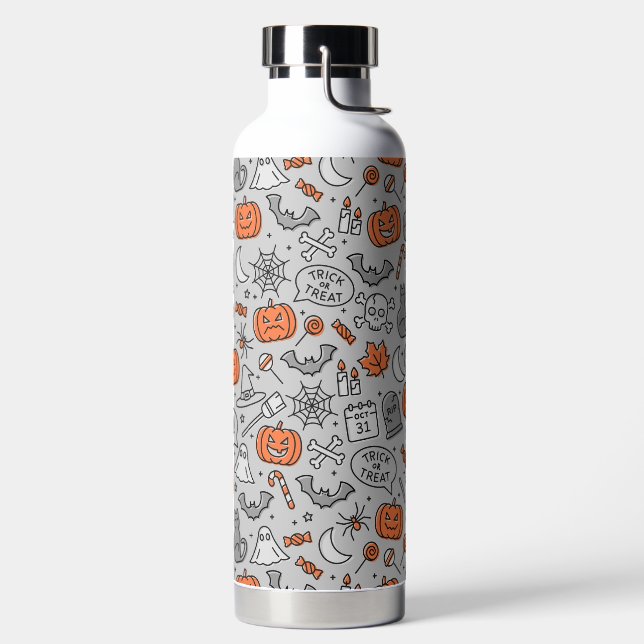 Niedlich Kids Halloween Doodle-Muster Trinkflasche (links)