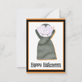Niedlich Kids Halloween Dracula Vampire Mitteilungskarte