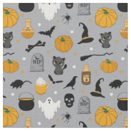 Niedlich Kids Halloween Gemustert Grau Stoff
