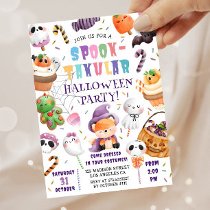 Niedlich Kids Halloween Kostüm Party Aquarell Einladung