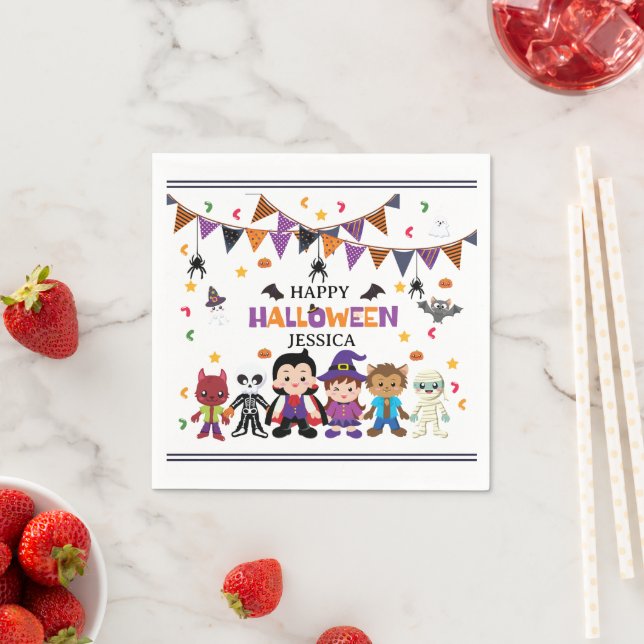 Niedlich Kids Halloween Kostüm Party Serviette (Beispiel)