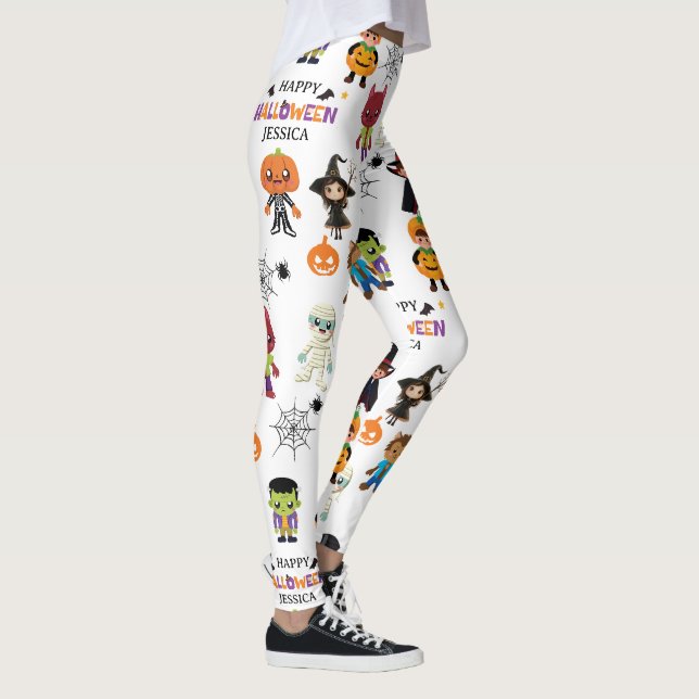 Niedlich Kids Halloween Kostümmuster Party Muster Leggings (Rechts)