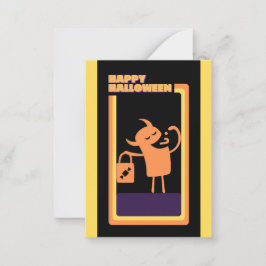 Niedlich Kids Halloween Monster Trick oder Trete Mitteilungskarte