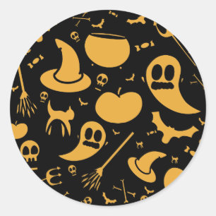 Niedlich Kids Halloween-Muster Runder Aufkleber