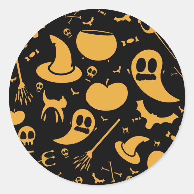 Niedlich Kids Halloween-Muster Runder Aufkleber (Vorderseite)