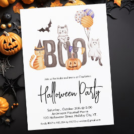 Niedlich Kid's Halloween-Party Cats Ghosts Pumpkin Einladung