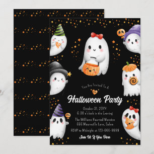 Niedlich Kids Halloween-Party Einladung