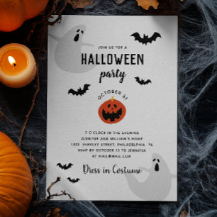 Niedlich Kids Halloween-Party   Gespenster, Fleder Einladung