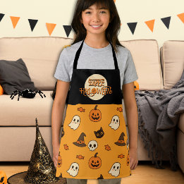 Niedlich Kids Halloween Schürze - Kürbis, Geister