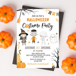 Niedlich Kids Kostüm Halloween-Party Einladung