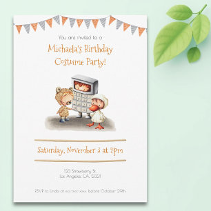 Niedlich Kids Kostüm Party Geburtstag Einladung