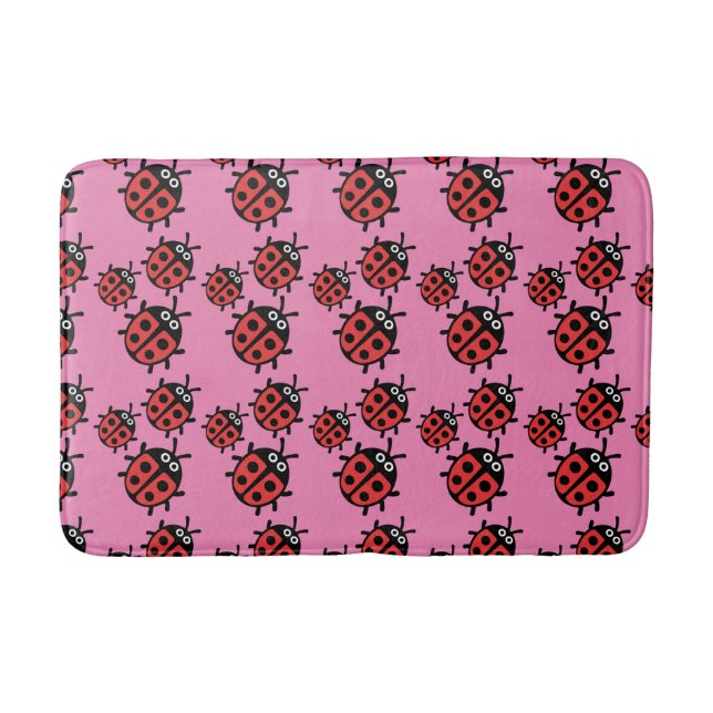 Niedlich Kids Ladybird Family Badematte (Vorderseite)