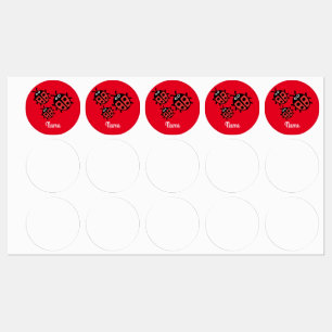 Niedlich Kids Ladybird Family Etiketten
