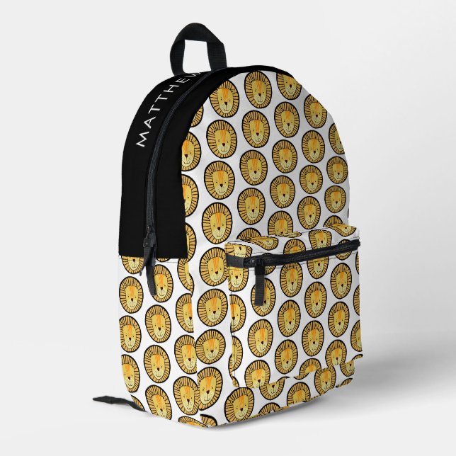 Niedlich Kids Lion Dschungelmuster Bedruckter Rucksack (Rückseitige Ecke links)