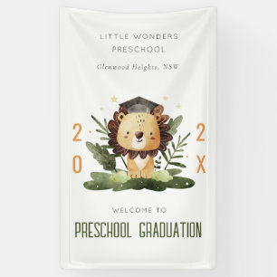 Niedlich Kids Lion Fauna Preschool Abschluss Willk Banner