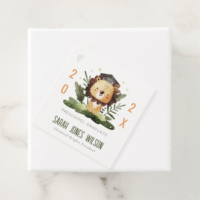 Niedlich Kids Lion Foliage Custom Preschool Abschl Geschenkanhänger (Beispiel)