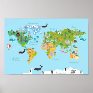 Niedlich Kids Map Poster
