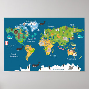 Niedlich Kids Map Poster