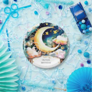 Niedlich Kids Moon Birthday Pappteller