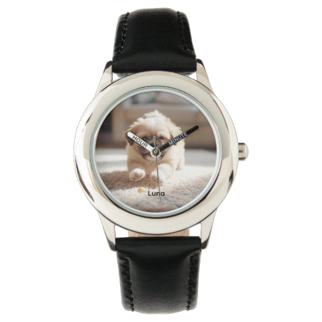Niedlich Kid's Personalisierter Lhasa Apso Armbanduhr (Vorderseite)
