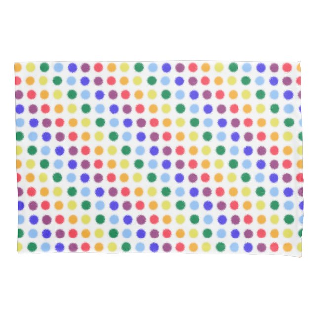 Niedlich Kids Rainbow Polka Dots Muster Kissenbezug (Vorderseite)