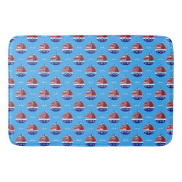 Niedlich Kids Sailboat Muster Ozean Blau Badematte