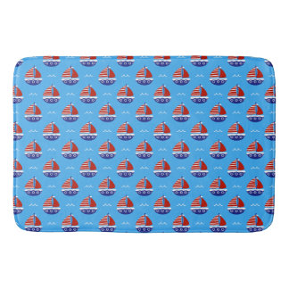 Niedlich Kids Sailboat Muster Ozean Blau Badematte