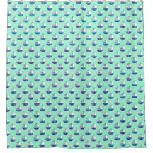 Niedlich Kids Sailboat Pattern Meeresgrün