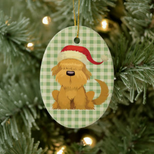 Niedlich Kids Santa Puppy Weihnachten Keramik Ornament