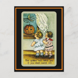 Niedlich Kids Spooky Vintag Halloween Postkarte