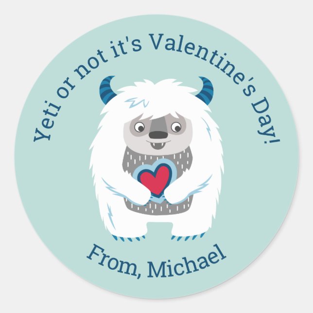 Niedlich Kids Valentine Runder Aufkleber (Vorderseite)