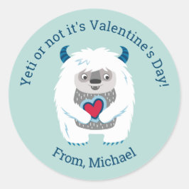 Niedlich Kids Valentine Runder Aufkleber