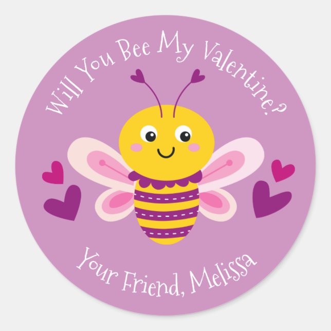 Niedlich Kids Valentinstag Aufkleber (Vorderseite)