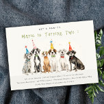 Niedlich Kids Watercolor Pawty Hund Geburtstagspar Einladung<br><div class="desc">Für weitere Anpassungen oder andere passende Artikel kontaktieren Sie mich bitte unter yellowfebstudio@gmail.com</div>