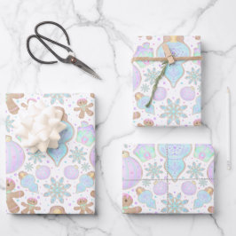 Niedlich Kids Weihnachten Lebkuchenmuster Geschenkpapier Set